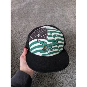 New Era 9FIFTY Philadelphia Eagles Snapback Hat NFL American Flag Black Green ML